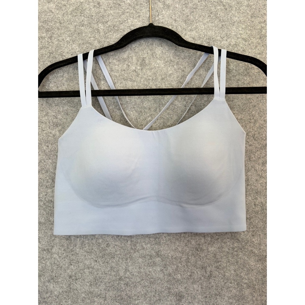 OFFLINE by Aerie Real Me Strappy Sports Bra Light Blue Large Cardio Support